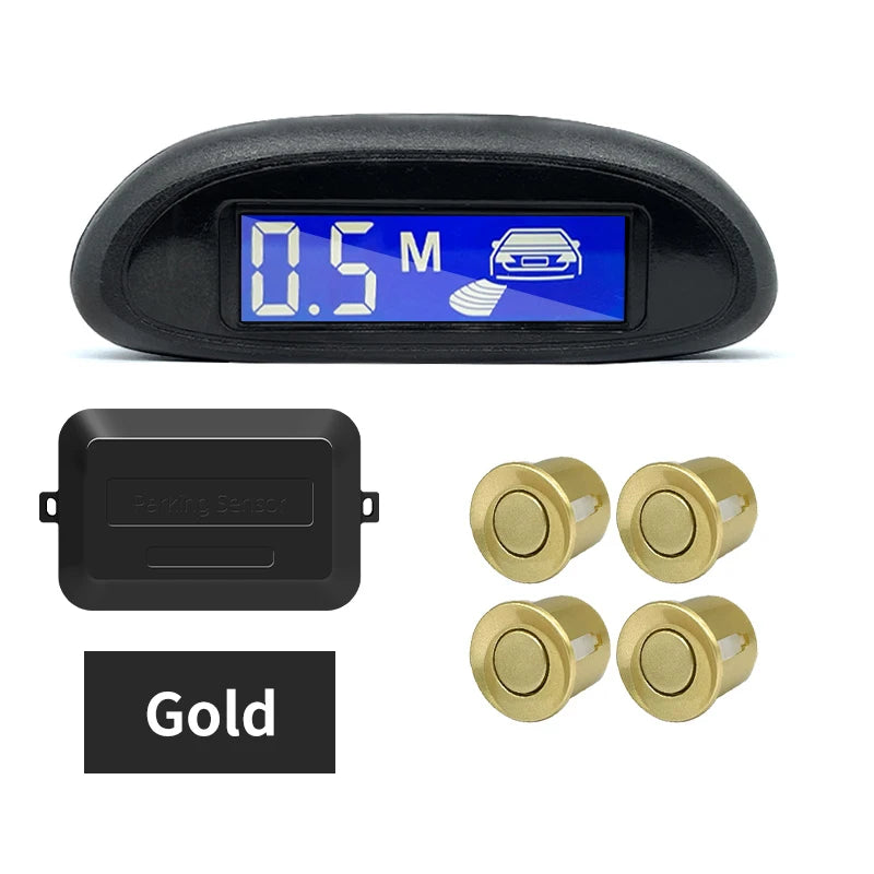 Parking Sensor for Car with Auto Parktronic Reverse LED Monitor 4 Sensors Radar Detector System Backlight Display