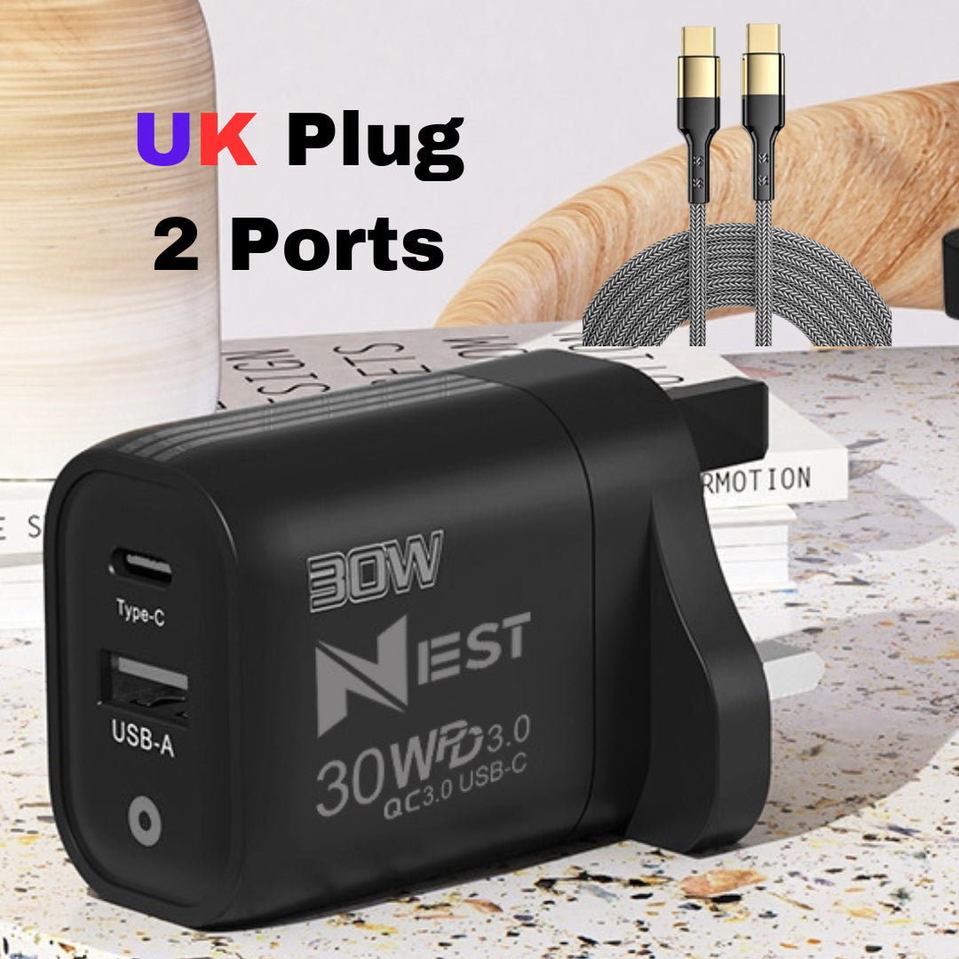 iPhone 15/16 Pro Max and Samsung 22.5W Fast Charging USB-C PD Plug Charger Cable