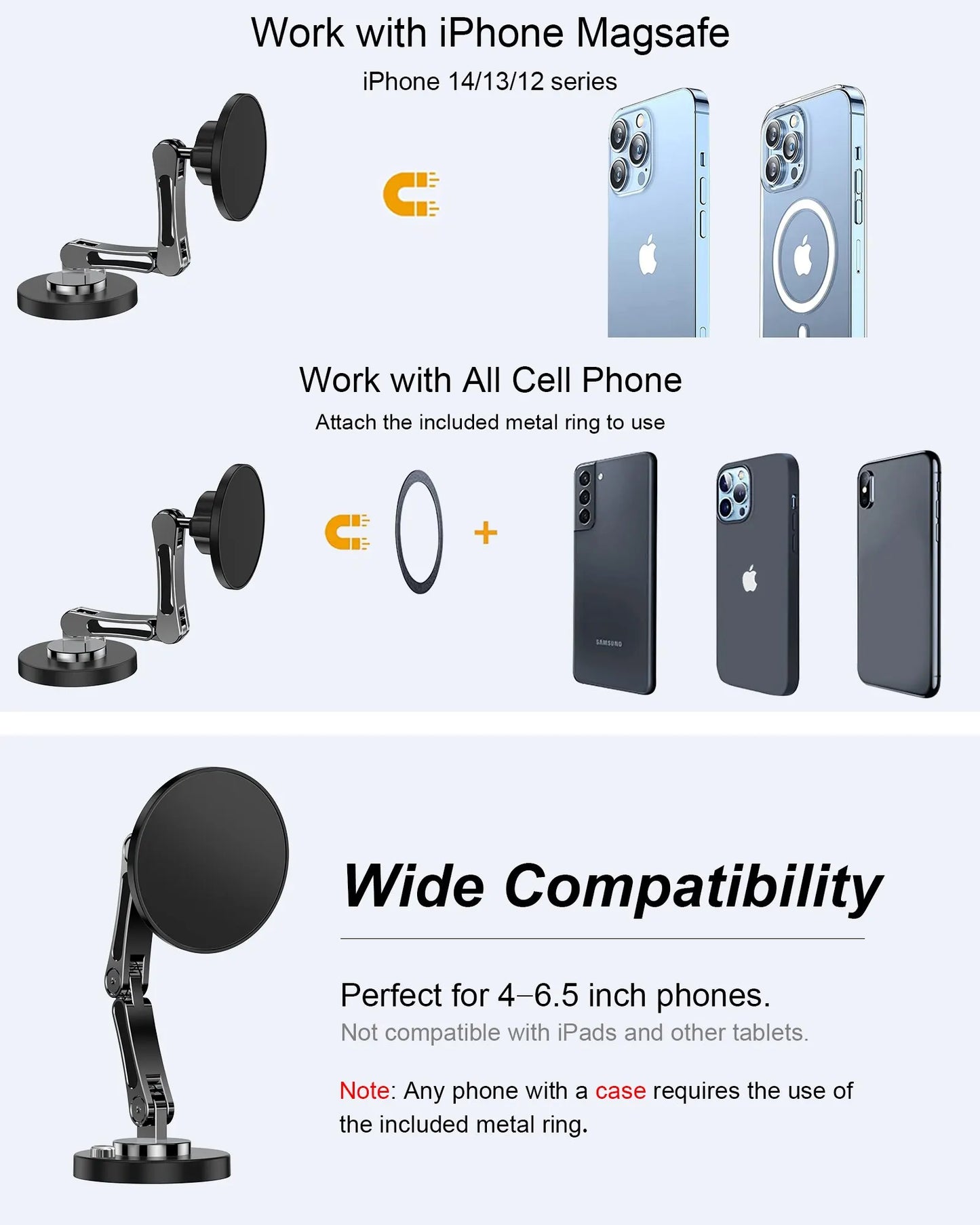 Magnetic Car Phone Holder Stand Dashborad Magnet Car Mount Smartphone Mobile Support in Car Bracket for Iphone Samsung Xiaomi