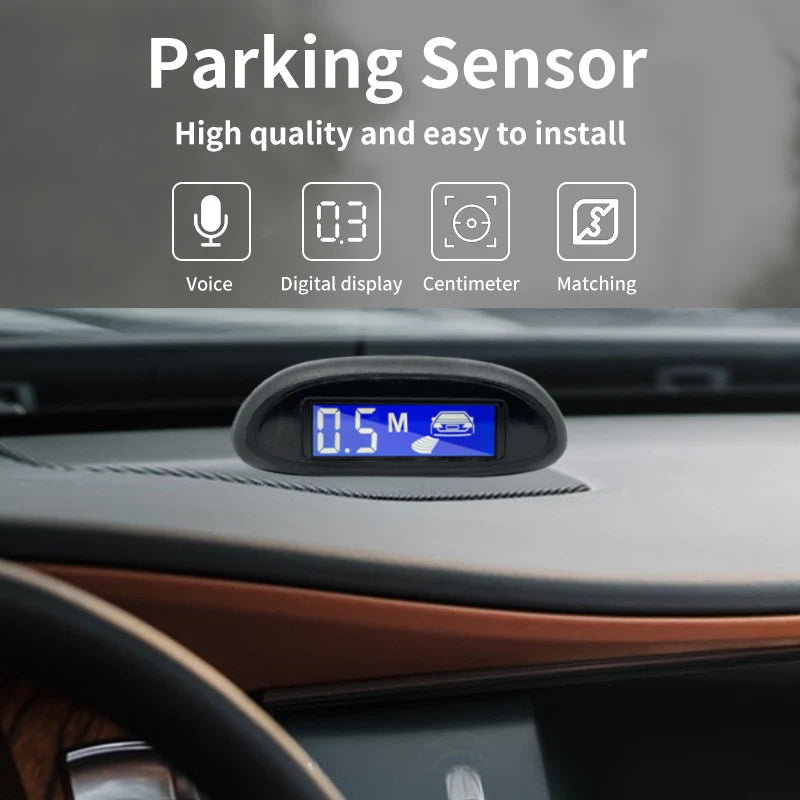 Parking Sensor for Car with Auto Parktronic Reverse LED Monitor 4 Sensors Radar Detector System Backlight Display