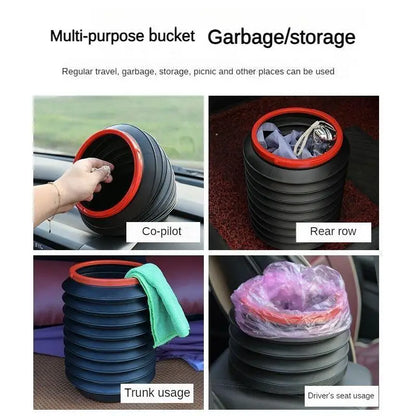 Car Trash Can Foldable Car Hanging inside Garbage Bucket Car Front Car Umbrella to Store Car Parts Car Accessories