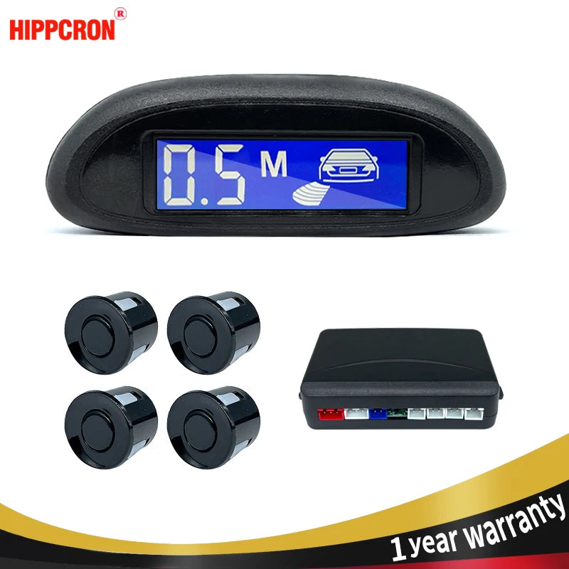 Parking Sensor for Car with Auto Parktronic Reverse LED Monitor 4 Sensors Radar Detector System Backlight Display
