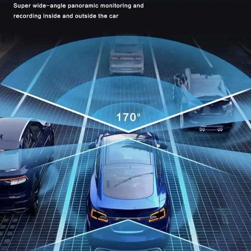 3-Channel HD 1080P Car DVR with Triple-Lens Dash Cam and Video Recorder