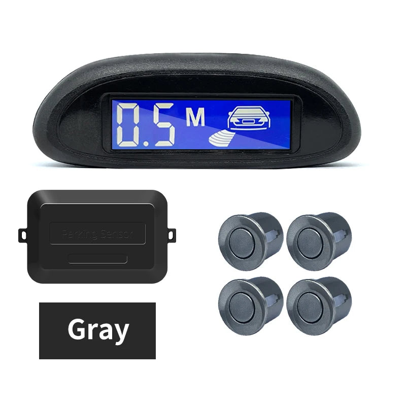 Parking Sensor for Car with Auto Parktronic Reverse LED Monitor 4 Sensors Radar Detector System Backlight Display