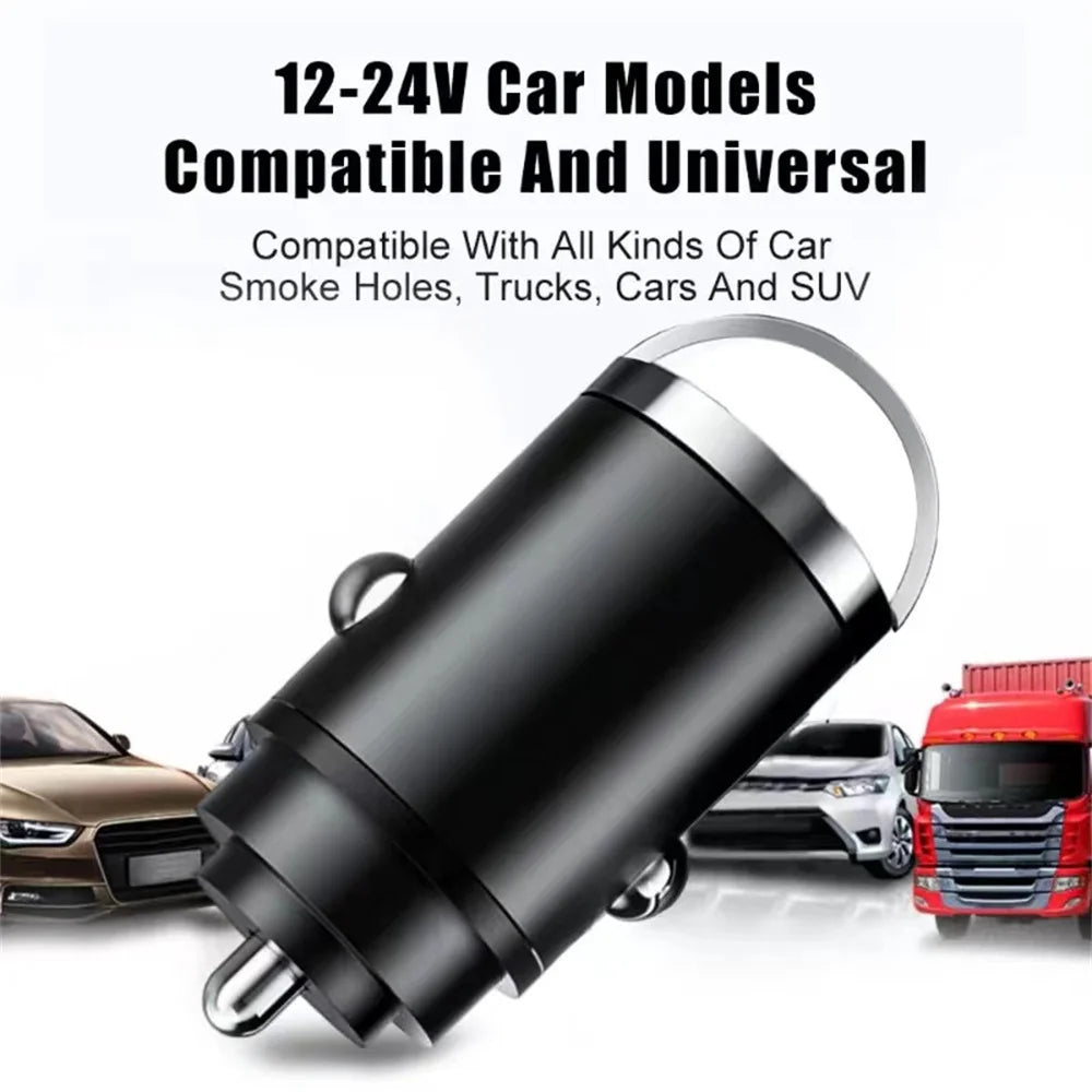 Car 100W Charger Fast Charging Metal One Tow Car Charger Flash Charger in Car Mini Pull Ring New PD Car Charger Car Electronic