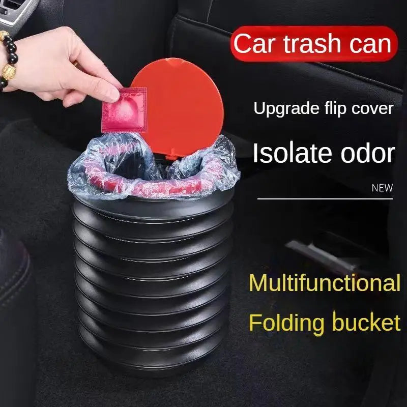 Car Trash Can Foldable Car Hanging inside Garbage Bucket Car Front Car Umbrella to Store Car Parts Car Accessories