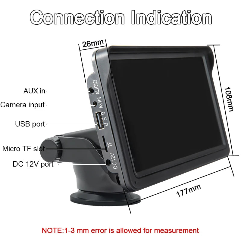 7-Inch Portable Car Multimedia Video Player with Wireless CarPlay and Android Auto Touch Screen Compatibility
