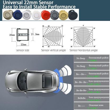 Parking Sensor for Car with Auto Parktronic Reverse LED Monitor 4 Sensors Radar Detector System Backlight Display