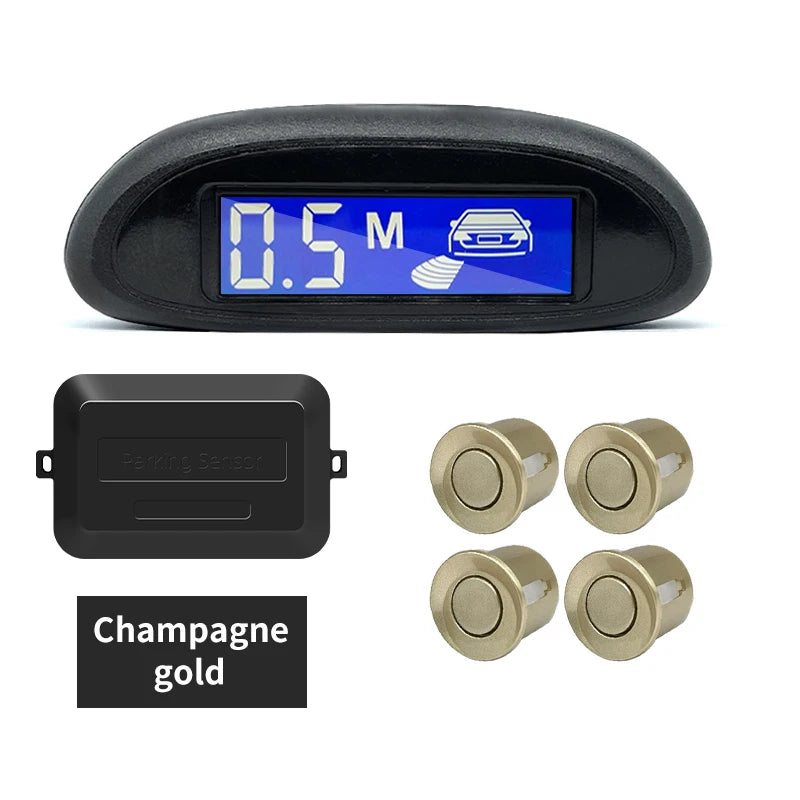 Parking Sensor for Car with Auto Parktronic Reverse LED Monitor 4 Sensors Radar Detector System Backlight Display